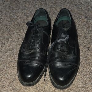 Nunn Bush Black Cap-Toe Derby Dress Shoes